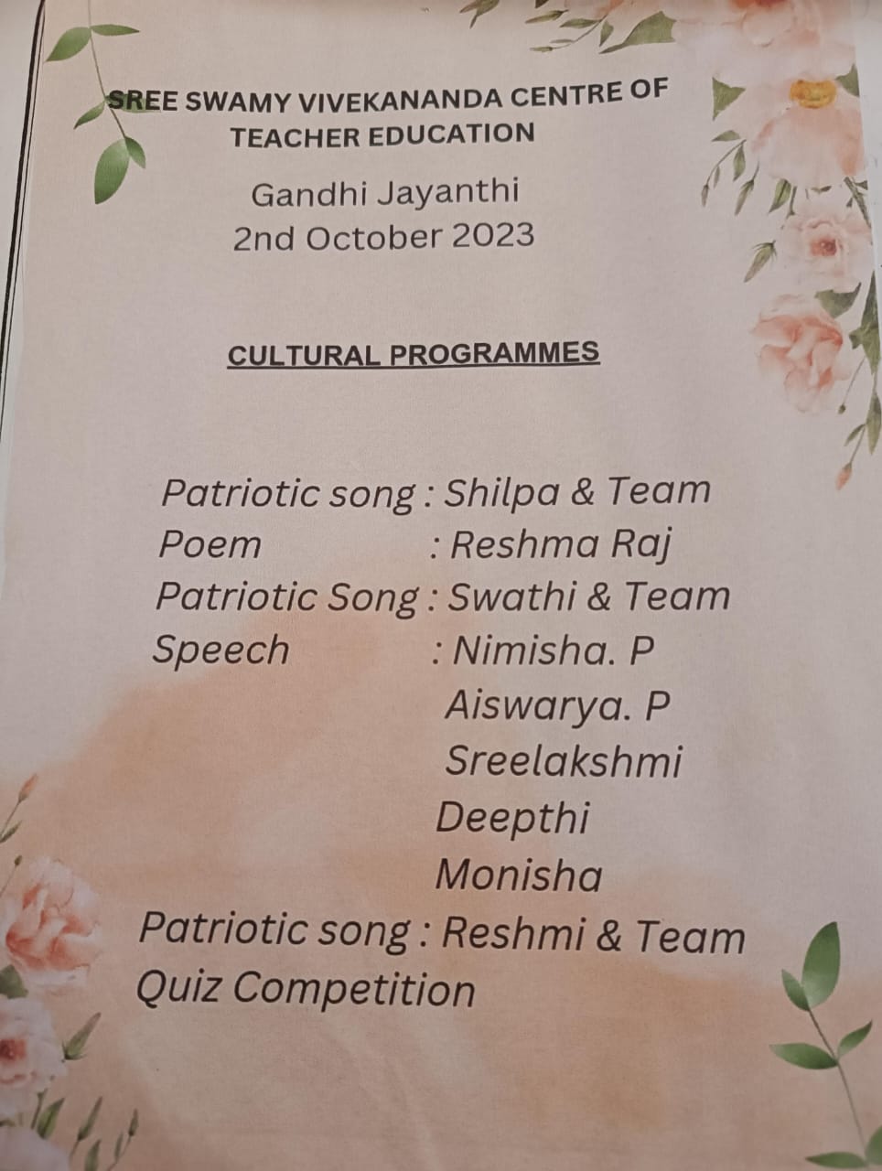 Gandhi Jayanthi 2023