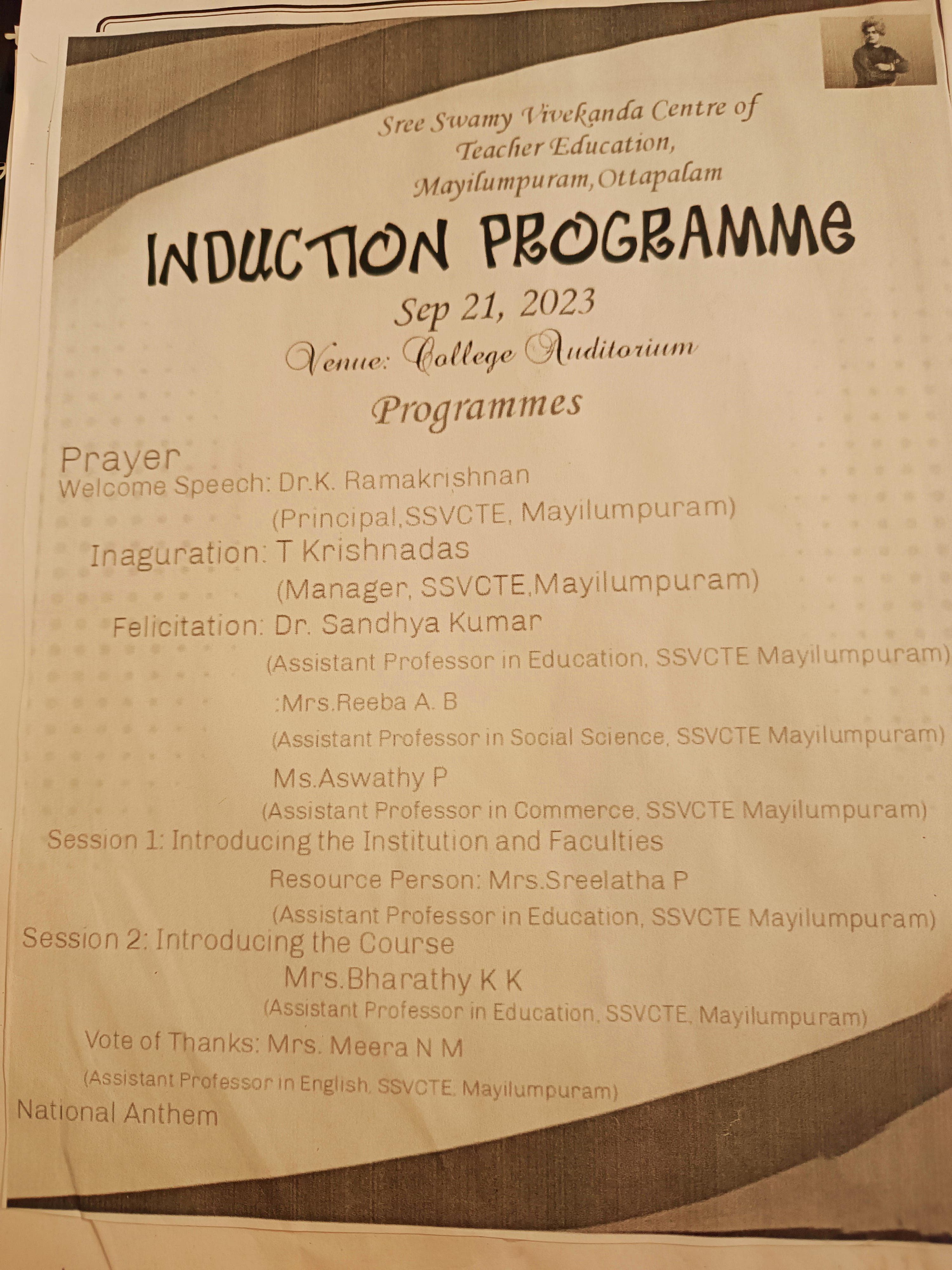 Induction Programme 2023