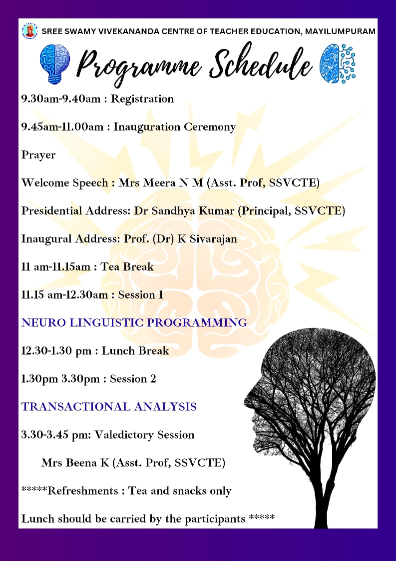 ONE DAY PROGRAMME ON NLP AND TA